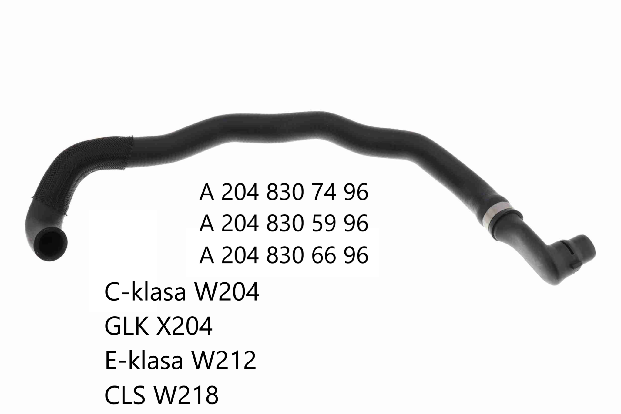 Przewód nagrzewnicy Mercedes C-klasa W204 GLK X204 E-klasa W212 CLS C218 A2048307496 A2048305996 A2048306696