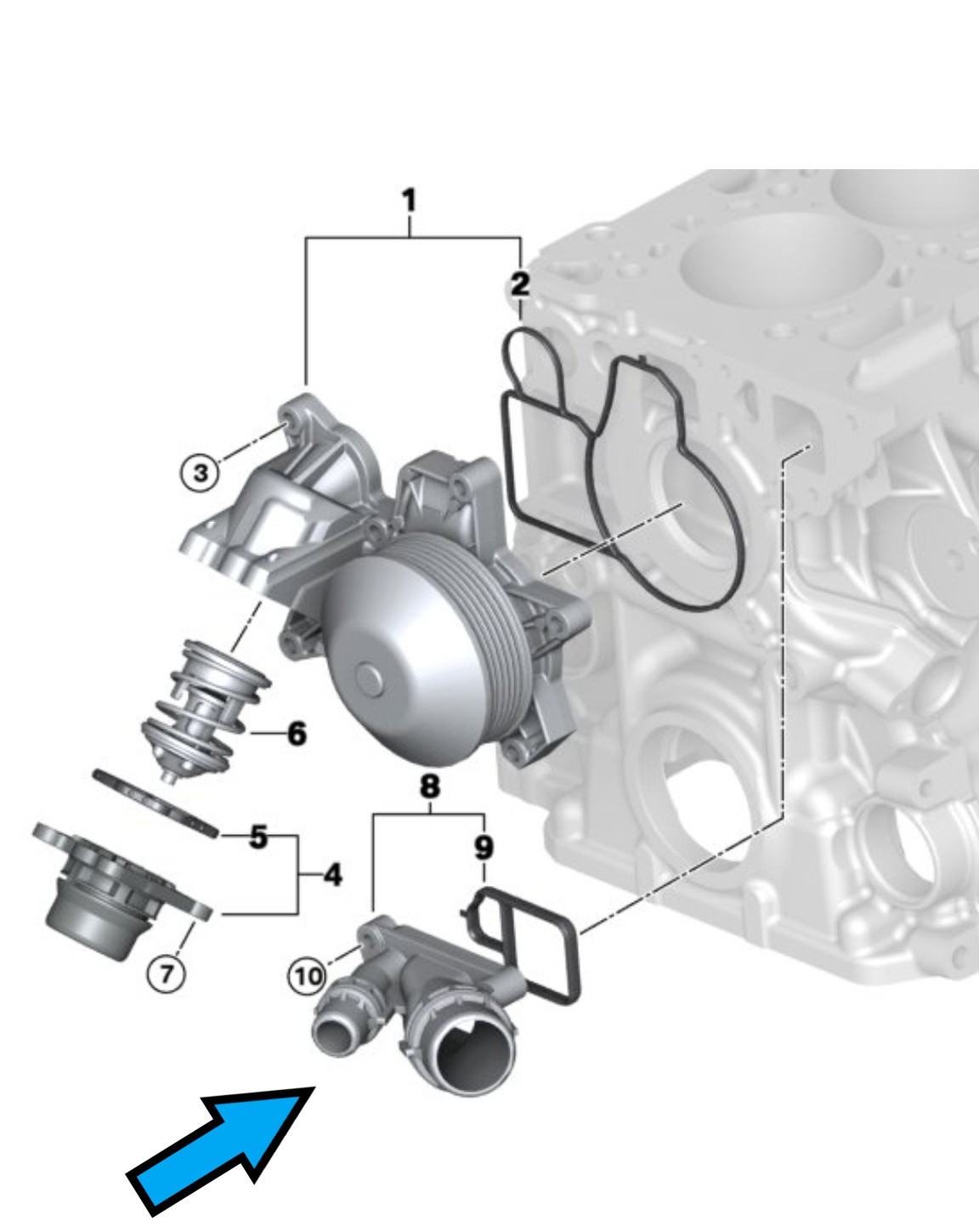 Króciec układu chłodzenia WZMOCNIONY z aluminium BMW N47 N57 - 11117800048 - obrazek 4